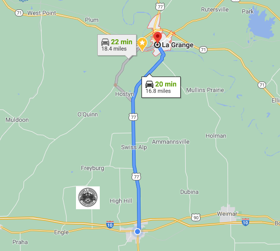 Directions to Schulenburg, Texas from north