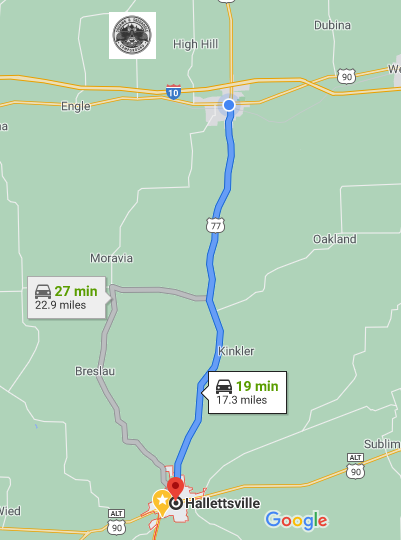 Directions to Schulenburg, Texas from south